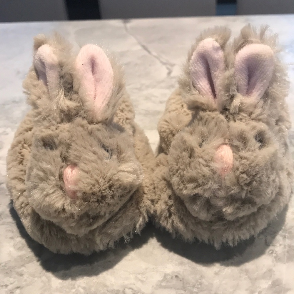 Pottery barn kids bunny slippers 6-12 months